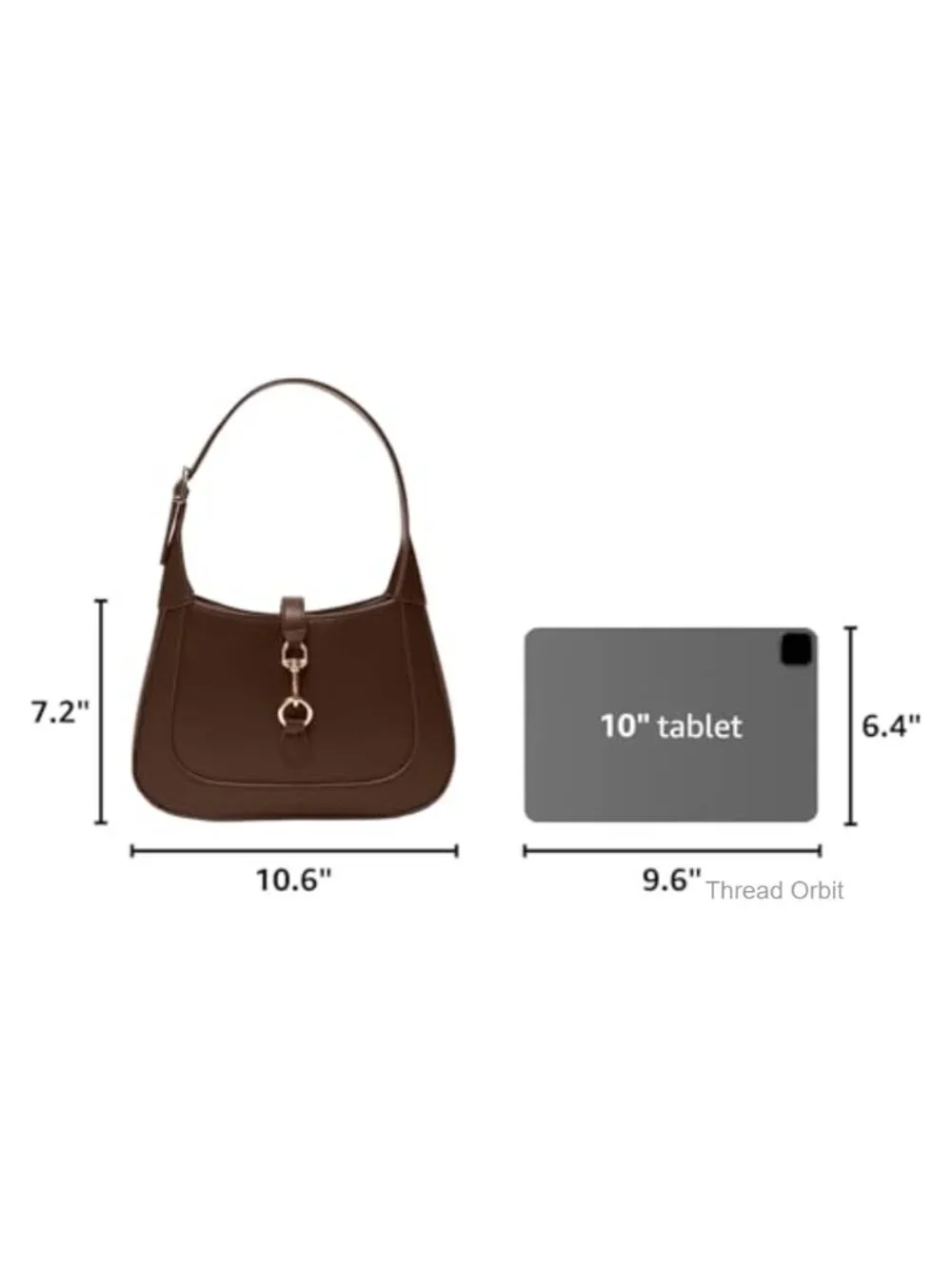 Vegan Leather Hobo Shoulder Bag with Crossbody Strap Zip Closure